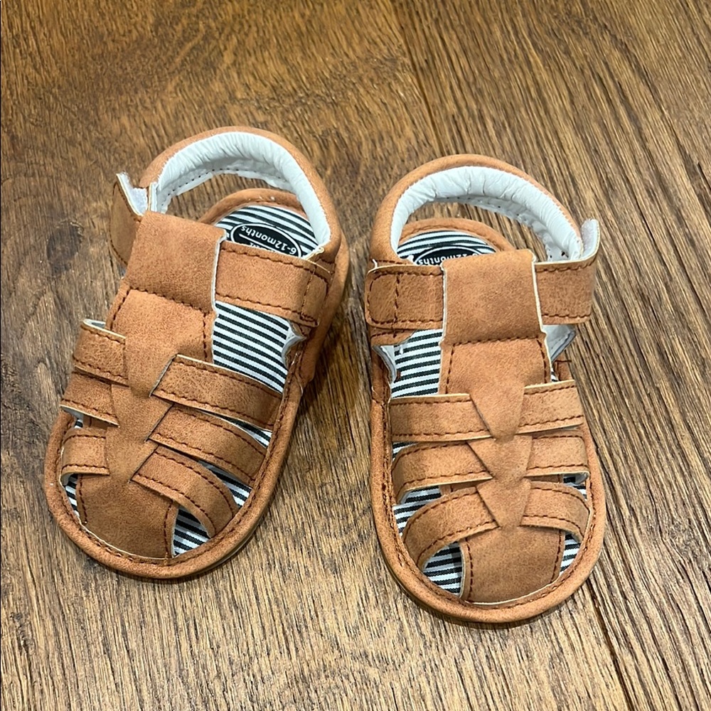 Brown Leather Kids Sandals
